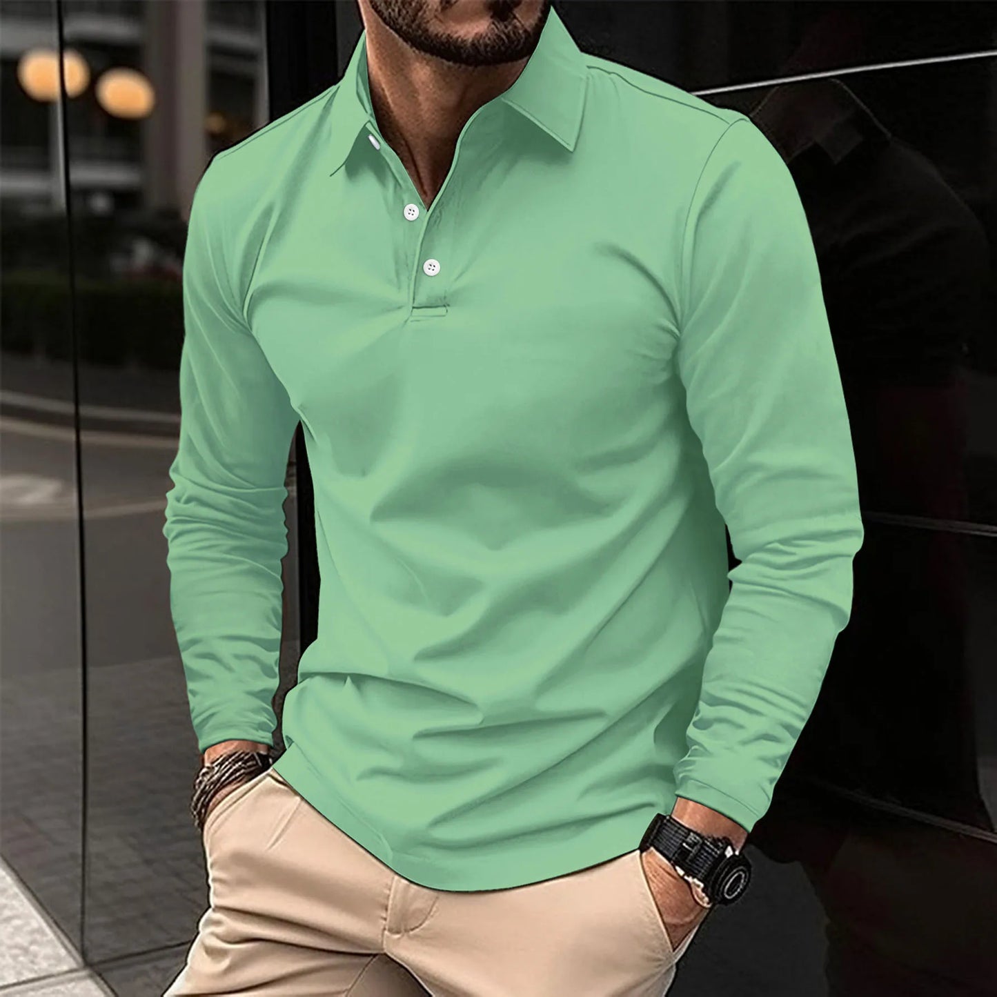 Servano | Casual Poloshirt met Lange Mouwen