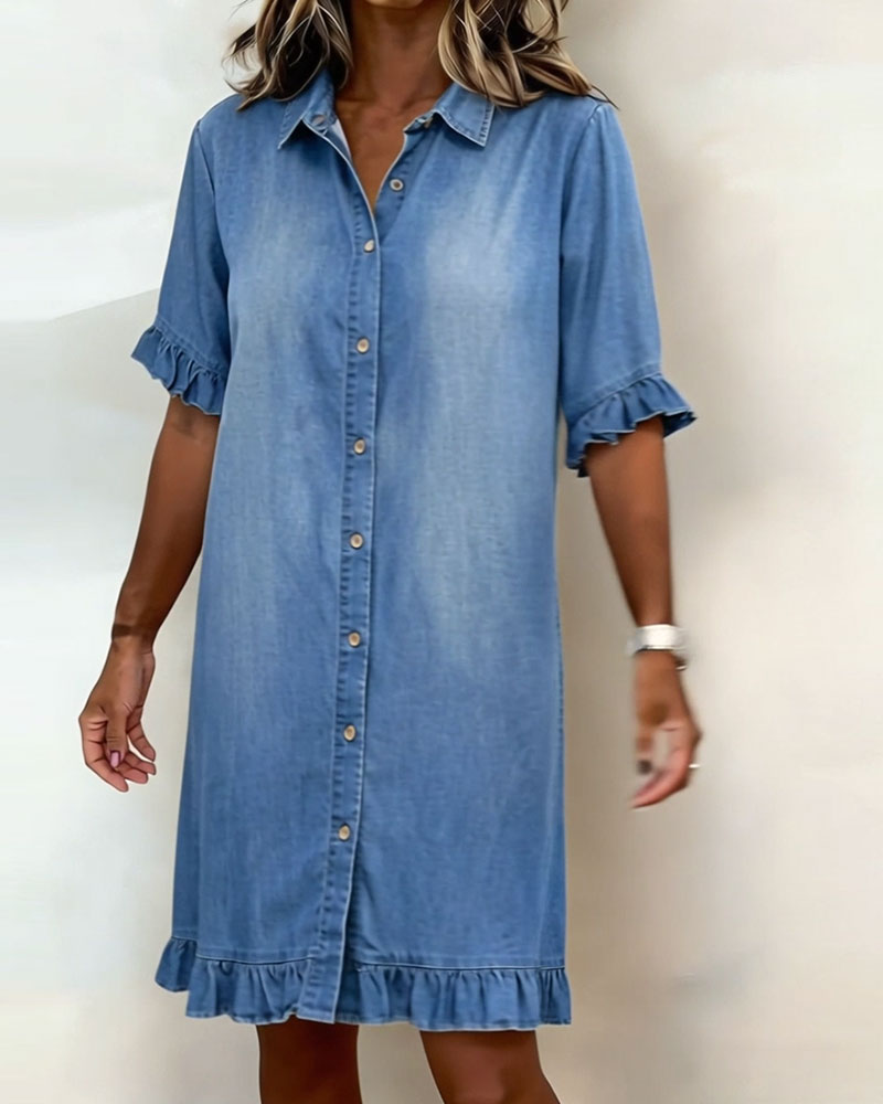Mirella | Flatterende Denim Jurk
