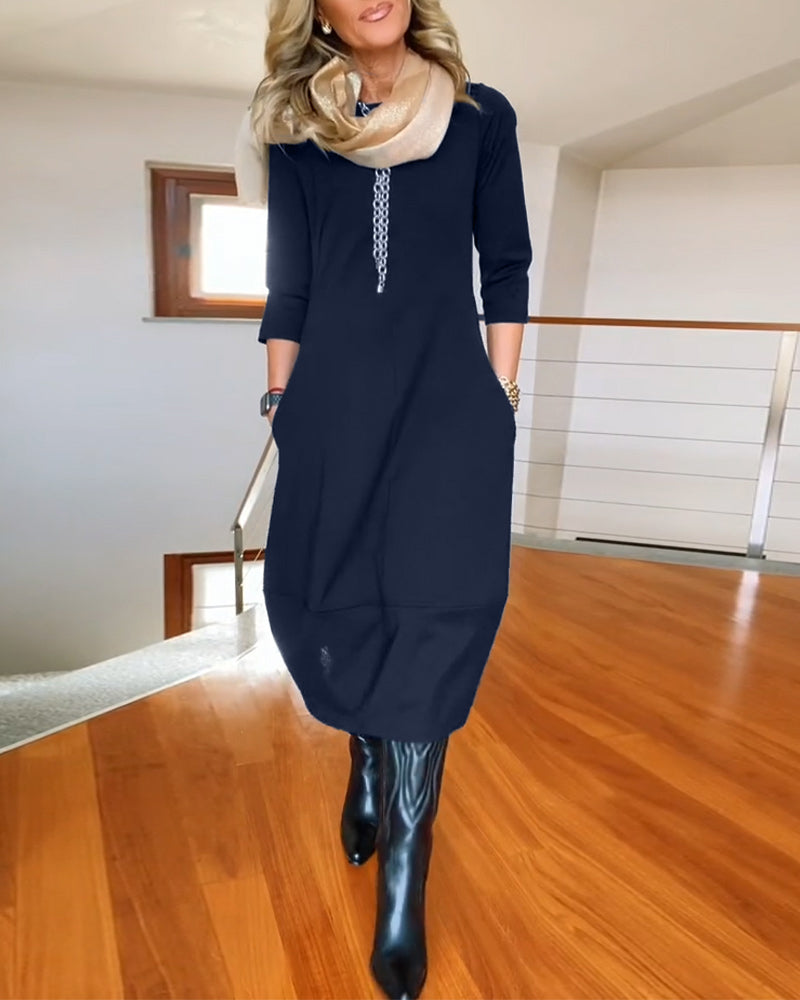 Savina | Elegante Maxi Jurk die het Silhouet Verfijnt en Dagelijks Comfort Biedt