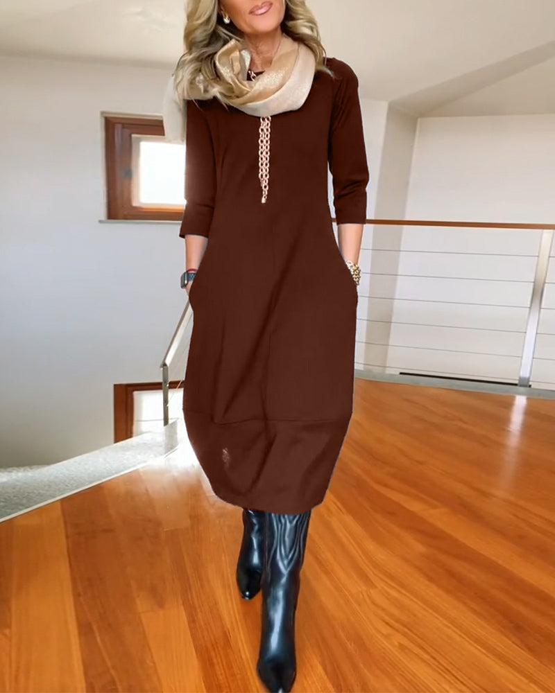 Savina | Elegante Maxi Jurk die het Silhouet Verfijnt en Dagelijks Comfort Biedt