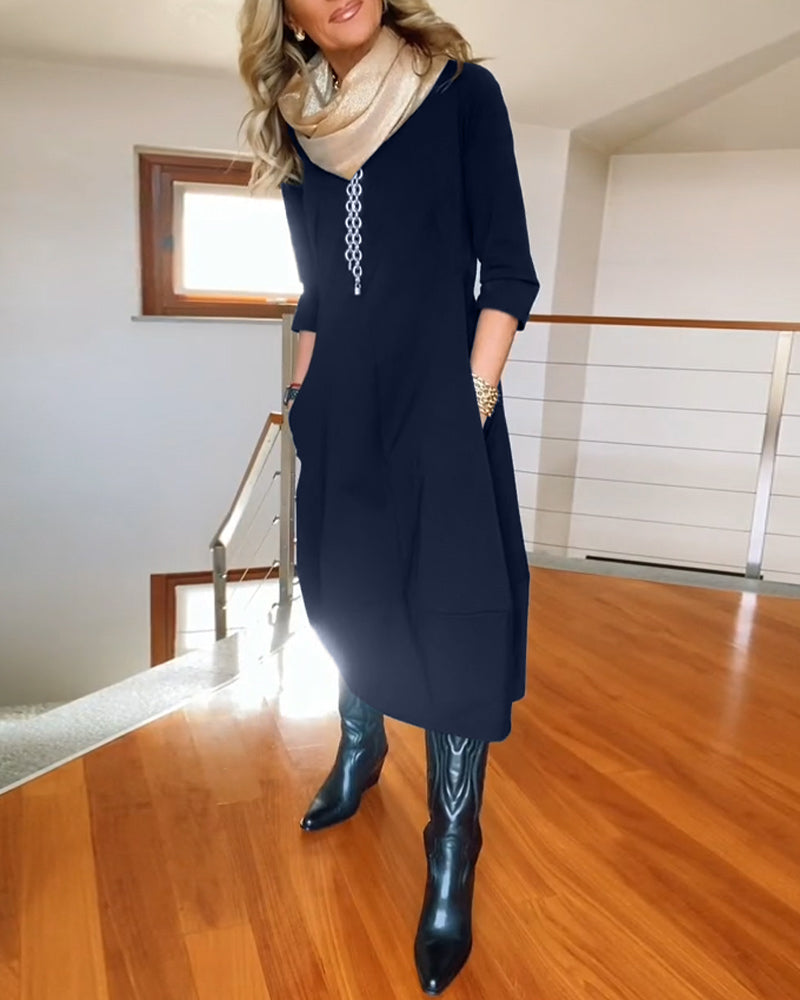 Savina | Elegante Maxi Jurk die het Silhouet Verfijnt en Dagelijks Comfort Biedt