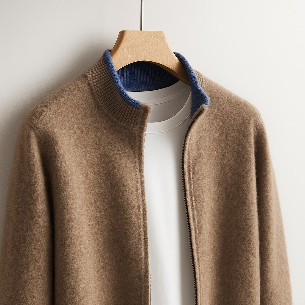 Sorelli | Heren Gebreide Jas met Ritssluiting Warmte en Elegante Dagelijkse Stijl