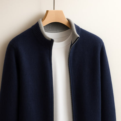 Sorelli | Heren Gebreide Jas met Ritssluiting Warmte en Elegante Dagelijkse Stijl