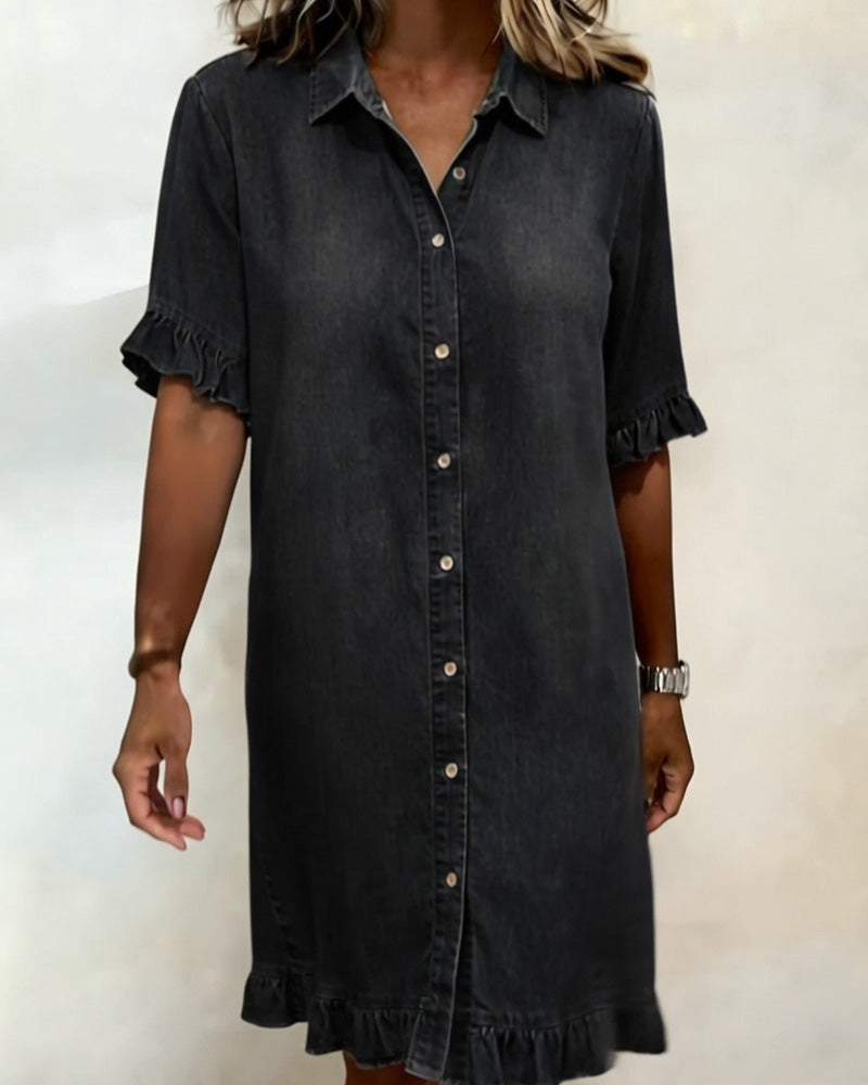 Mirella | Flatterende Denim Jurk