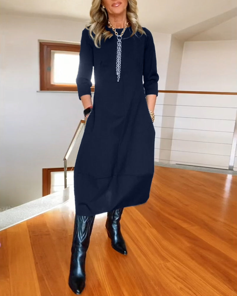 Savina | Elegante Maxi Jurk die het Silhouet Verfijnt en Dagelijks Comfort Biedt