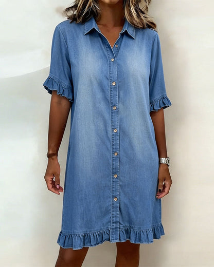 Mirella | Flatterende Denim Jurk