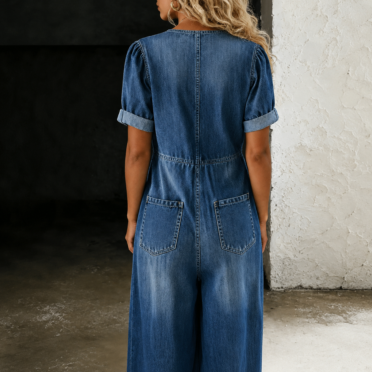 Maya | Wijde Denim Jumpsuit