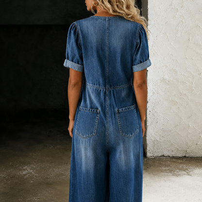 Maya | Wijde Denim Jumpsuit