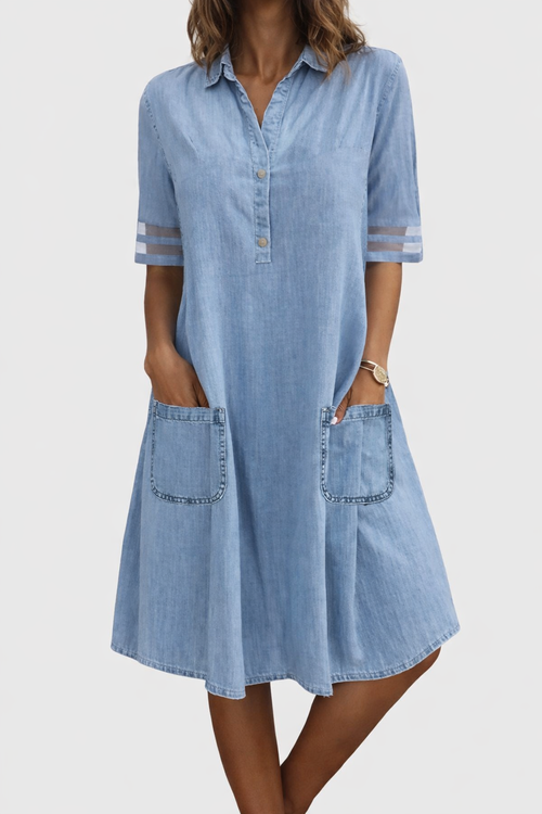Valeria | Flatterende Denim Jurk