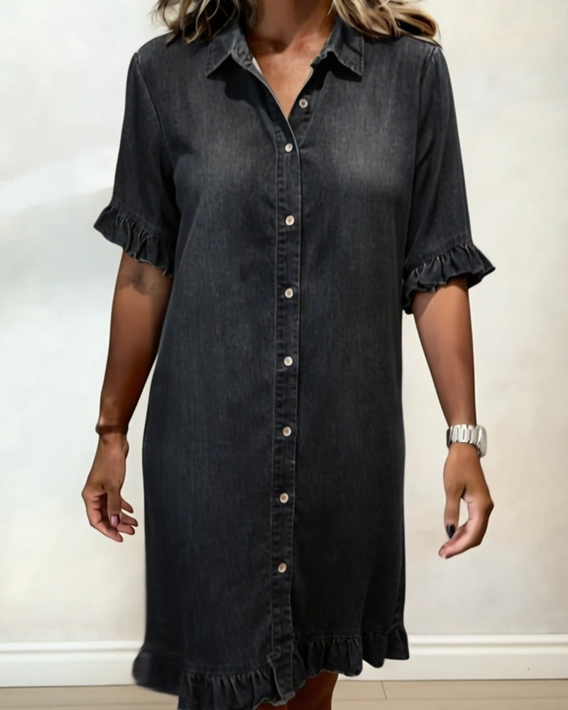 Mirella | Flatterende Denim Jurk