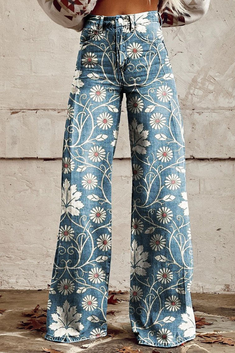 Celestia | Elegante Boho Broek met Bloemenpatroon