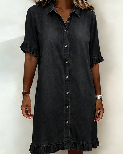 Mirella | Flatterende Denim Jurk