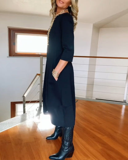 Savina | Elegante Maxi Jurk die het Silhouet Verfijnt en Dagelijks Comfort Biedt
