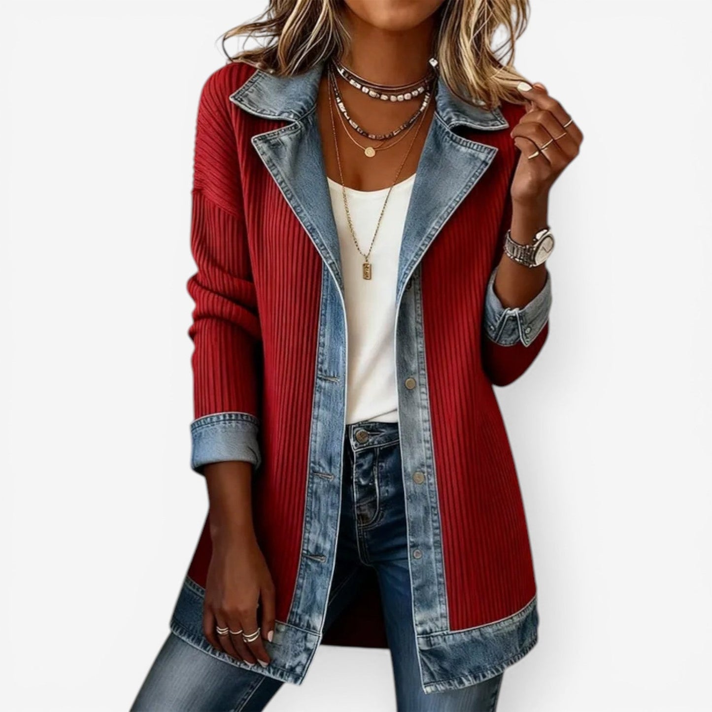 Clarisse | Stijlvolle Denimlook Jas