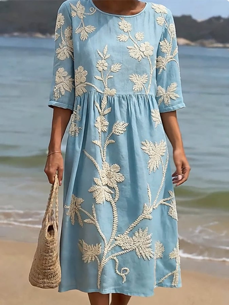 Rosalie | Vintage Geborduurde Jurk