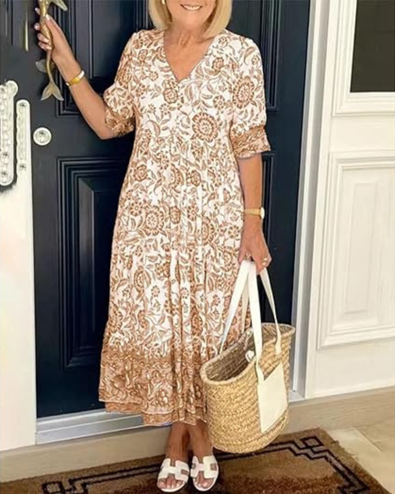 Serena | Elegante Bloemenjurk met Dagelijks Comfort
