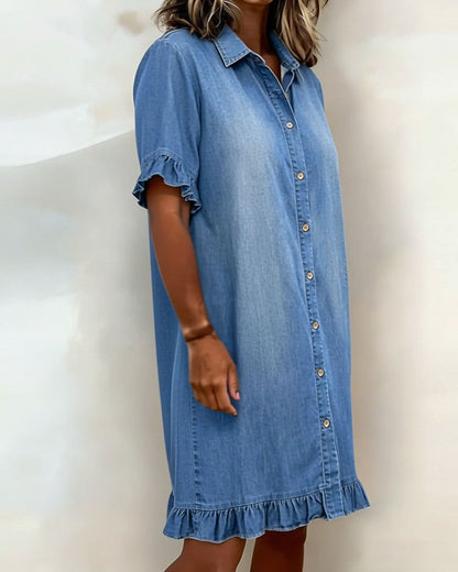 Mirella | Flatterende Denim Jurk