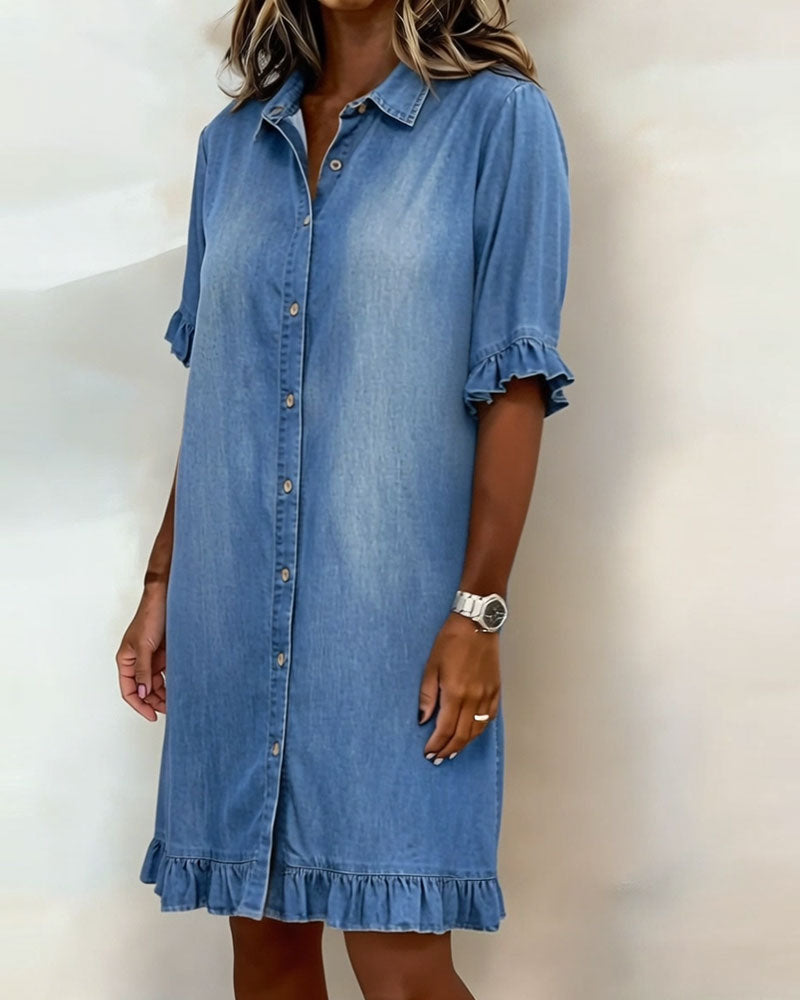 Mirella | Flatterende Denim Jurk