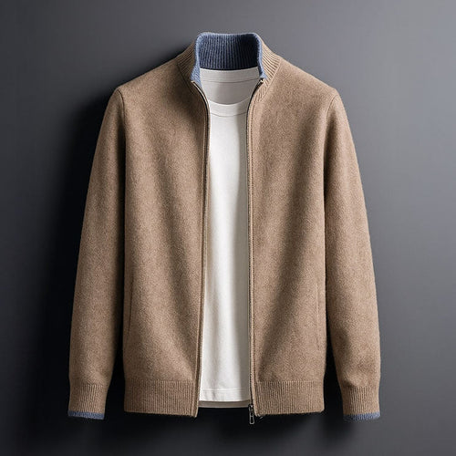 Sorelli | Heren Gebreide Jas met Ritssluiting Warmte en Elegante Dagelijkse Stijl