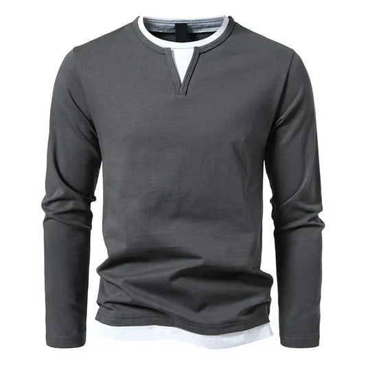 Bellaro | Premium Langarmshirt Gemaakt van Gepeigde Katoen