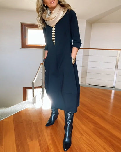 Savina | Elegante Maxi Jurk die het Silhouet Verfijnt en Dagelijks Comfort Biedt