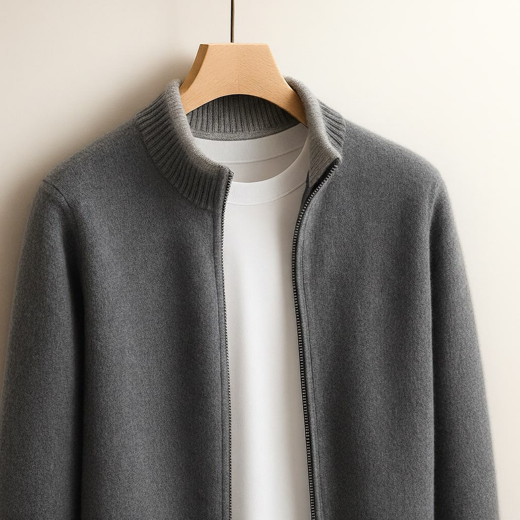 Sorelli | Heren Gebreide Jas met Ritssluiting Warmte en Elegante Dagelijkse Stijl