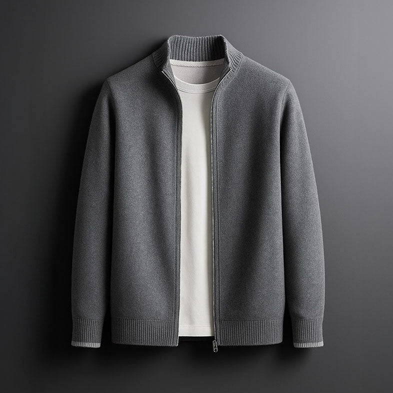 Sorelli | Heren Gebreide Jas met Ritssluiting Warmte en Elegante Dagelijkse Stijl