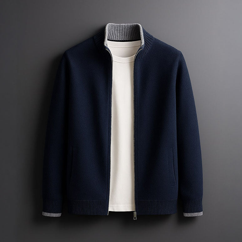 Sorelli | Heren Gebreide Jas met Ritssluiting Warmte en Elegante Dagelijkse Stijl